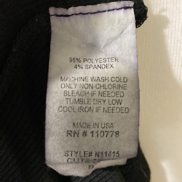 Black Ribbed Button Down Crop Top, Size Small - Picture 7 of 7